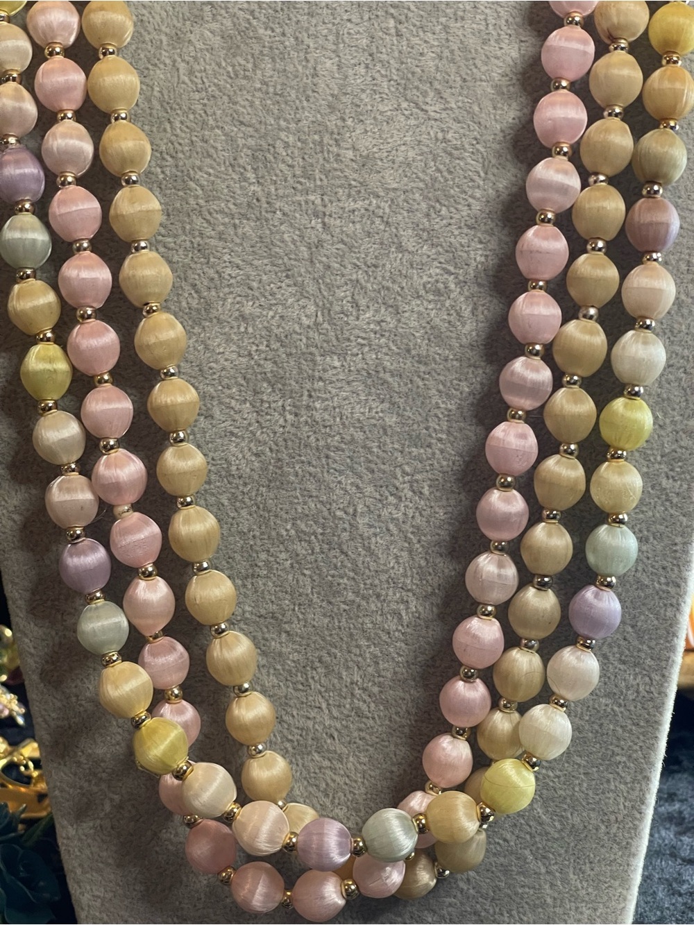 Vintage silk wrapped beaded necklace bundle